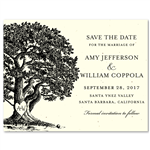 Oak Tree save the Date cards wedding on cream seeded paper