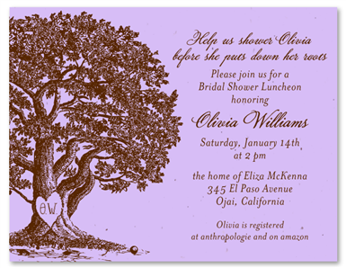 Oak Tree Bridal Shower Cards