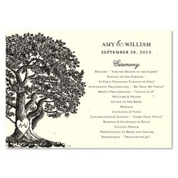 Unique Wedding Programs Trees (Brown & Cream) on seeded paper