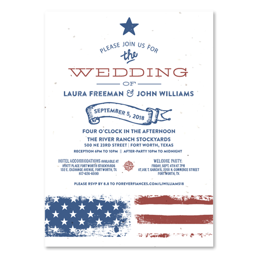 Vintage Americana Wedding Invitations by ForeverFiances Weddings