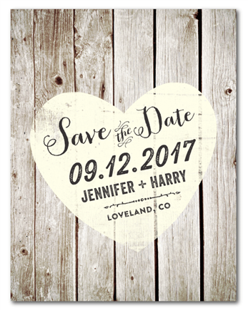 Rustic Save the Date cards | Vintage Boards (100% recycled paper)