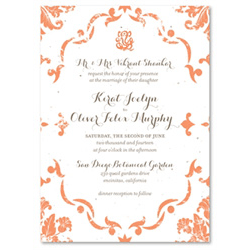 Indian Wedding Invitations on seeded paper - Vintage Damask