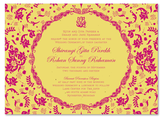 Indian Wedding Invitations on seeded paper - Vintage Hindu