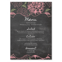 Chalk Wedding Menus ~ Vintage Peonies