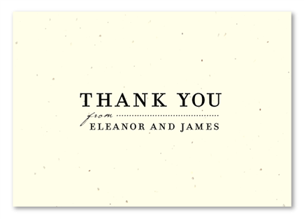 Vintage Thank you notes on seeded paper | Vintage Typography, with cream and black