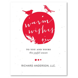 Plantable business holiday cards ~ Warm Wishes by Green Business Print