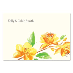 Watercolor Orchid Thank You Cards for Wedding