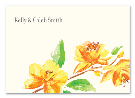 Watercolor Orchid Thank You Cards for Wedding