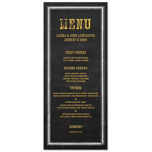 Chalkboard Wedding Menus | Western Board