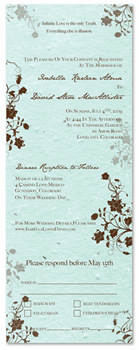 Seeded Paper Wedding Invitations ~ Garden's Jewels (Tiffany blue, Brown)