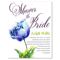 Wildflower Bridal Shower Invitations | Wild Blue