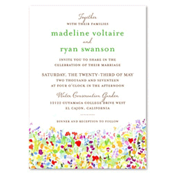 Wildflowers Wedding Invitations on white seeded paper >> ForeverFiances