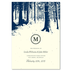 Winter Wedding Programs on Cream seeded Paper | Winter Forest