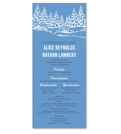 NY Wedding Programs | Winter In Upstate New York