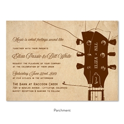 Guitar Music Wedding Invitations on premium vintage 100 recycled paper