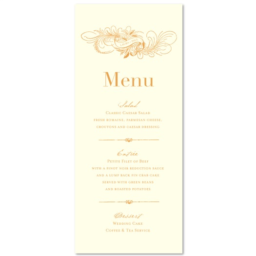 Elegant Wedding Menus | Aphrodite