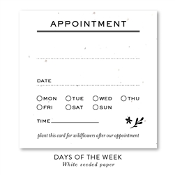 Appointments Cards on Seeded Paper, with days of the week