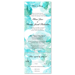 Aqua watercolor Wedding Invitations (100% recycled paper - all in one format)