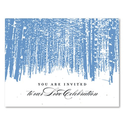 Winter Wedding Invitations on White seeded paper - Aspen Forest by ForeverFiances Weddings
