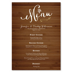 Rustic Bamboo Board Wedding Menus by ForeverFiances Weddings