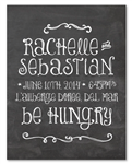 Chalk Dinner Rehearsal Invitations ~ Be Hungry (100% recycled chalk paper)