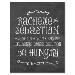 Chalk Dinner Rehearsal Invitations ~ Be Hungry (100% recycled chalk paper)