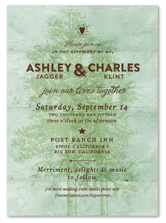 Unique Wedding Invitations - Big Sur Trails