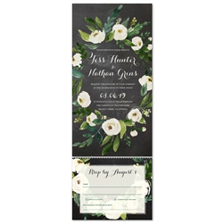 Chalk Floral Wedding Invitations | Pink Blush bouquet (100% recycled chalk paper)