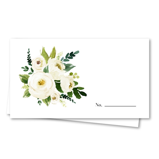 White Roses Wedding Place Cards | Blush Bouquet