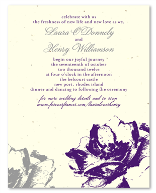 Affordable Wedding Invitations ~ Poppies (seeded paper)