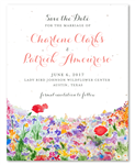 Bright & Happy Wildflowers Save the Date cards with colorful poppies