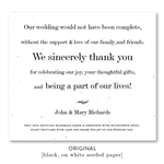 Thank verse Wedding Favors seeded paper  | Complete