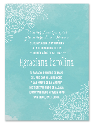 Lace Quinceanera Invitations | Cordones *100% recycled