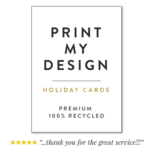 Professional Printing Service on Recycled Paper for custom holiday cards for friends and family