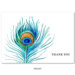 Peacock Feather Thank you cards Greeting by ForeverFiances
