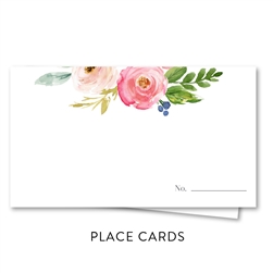 Pink Roses Wedding Place Cards | Elegant Botany