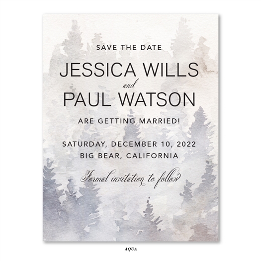 Winter forest Wedding Save the Date Cards | Enchanted Forest