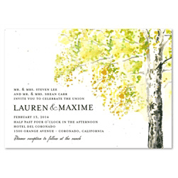 Birch Tree Wedding Invitations | Fall Birch Tree by ForeverFiances Weddings