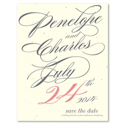 Elegant Wedding Save the Date on seeded paper | Fancy Evening