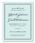 elegant Save the Date Cards on Tiffany blue seeded paper | Forever Eco-Chic