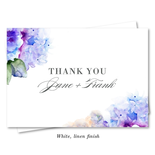 French Hydrangea Wedding Thank you Notes (purple) by ForeverFiances Weddings