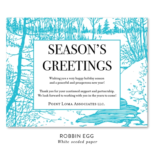 Eco Friendly business holiday cards on seeded paper | Frozen Brook