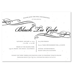 Unique Invitations on plantable paper ~ Black Tie Gala by Green Business Print