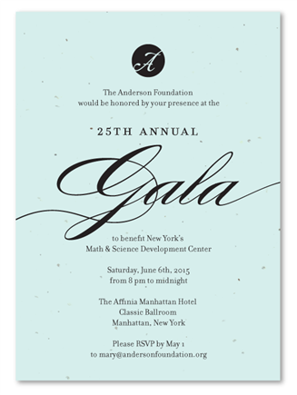 Unique Gala Invitations on plantable paper | Fancy and Green by Green Business Print