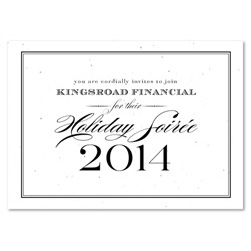 Holiday Party Invitations on plantable paper ~ Formal Financial by Green Business Print