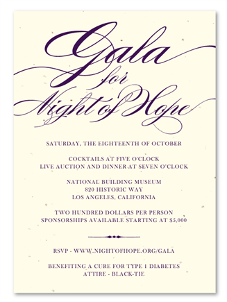 Unique Gala Invitations on seeded plantable paper ~ Stately Event by Green Business Print