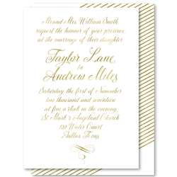 Gold Script Wedding Invitations Graceful calligraphy with gold accents