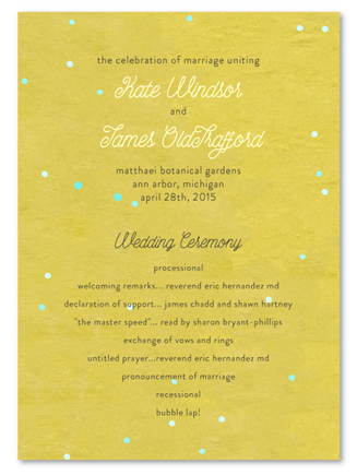 Unique Wedding Programs Green Party by ForeverFiances