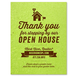 Real Eastate Open House Cards ~ Green Realtor by Green Business Print