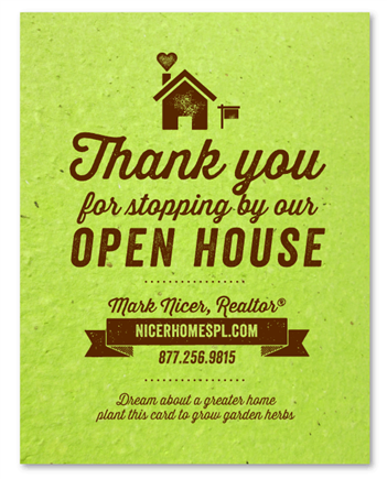 Real Eastate Open House Cards ~ Green Realtor by Green Business Print